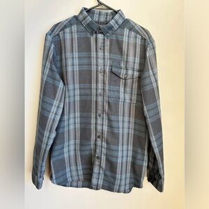 North face Grey Blue Flannel size large
